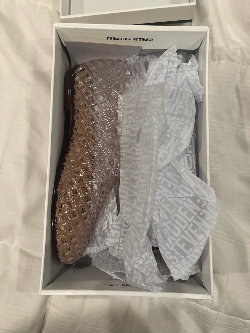 Steve Madden Taupe Jelly Pointed Toe Flats